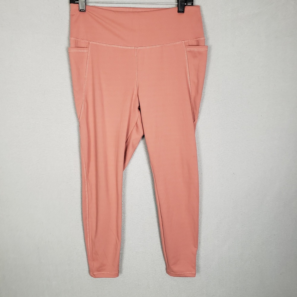 Danskin Pocket Leggings Rose Mauve Athletic Ankle Length Yoga Athleisure‎ Size L